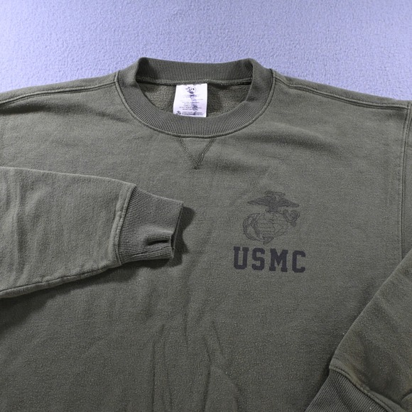 AFN Other - AFN USMC Certified Crewneck Sweatshirt Medium Olive Green Military Logo